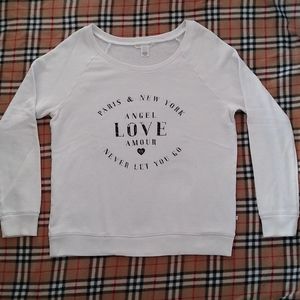 White Victoria's Secret Paris crew neck sweater